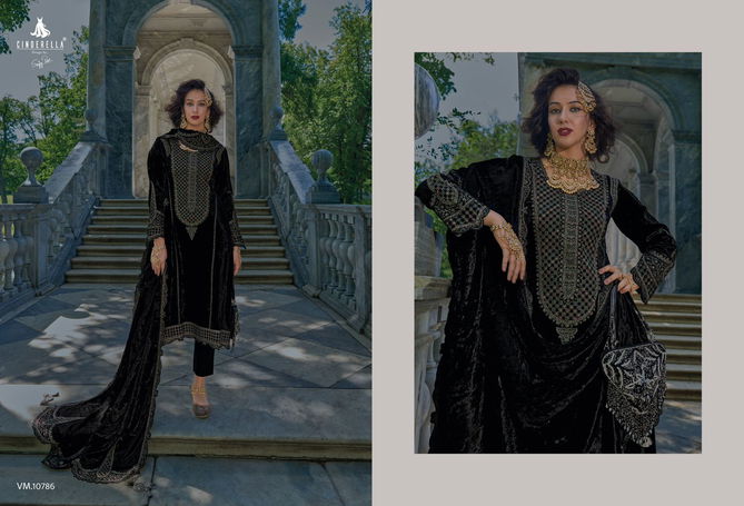 Velvet Meenakari By Cinderella Viscose Velvet Embroidery Salwar Suit Wholesale Online 